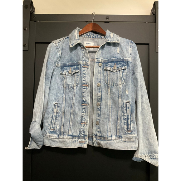 Old Navy Jackets & Blazers - Old Navy Light Wash Distressed Denim Jacket Women's Size M